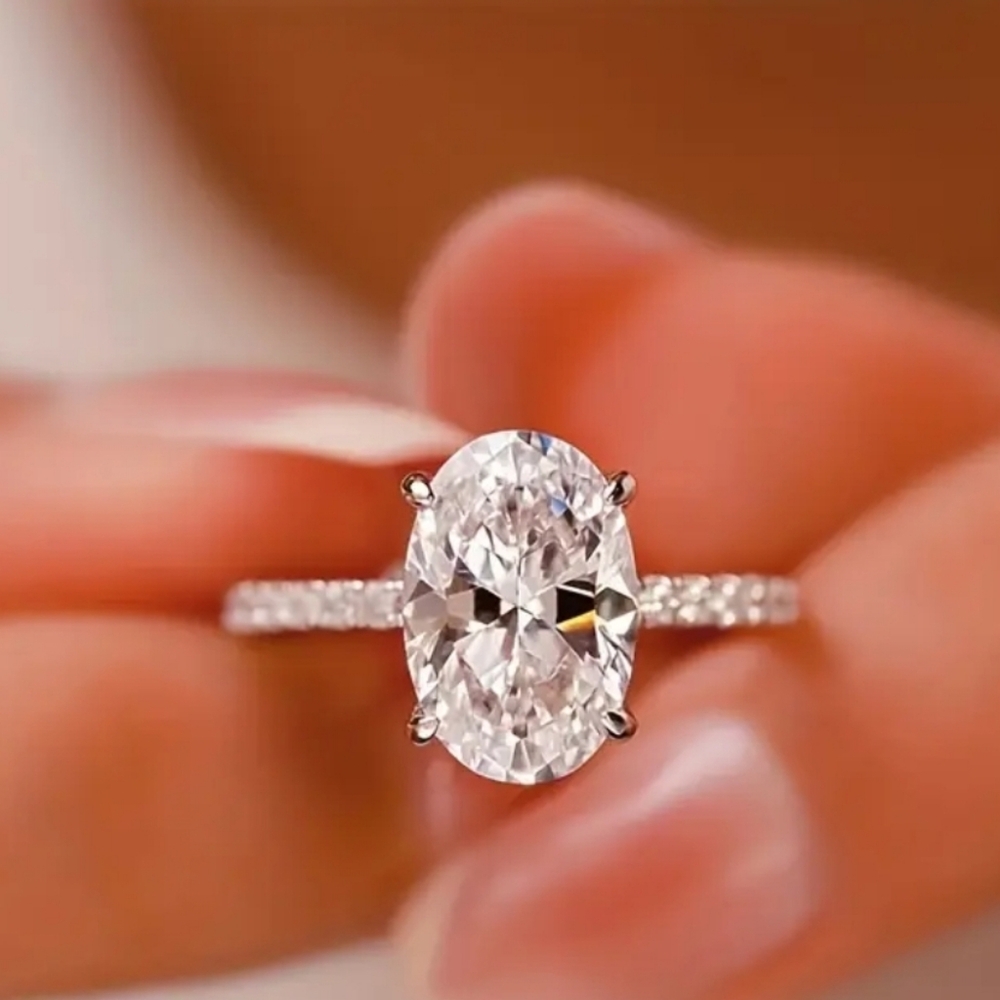 Genuine GRA Certified 2 Carat Moissanite Ring in 18k over Sterling Silver Sz 7! - Picture 8 of 10